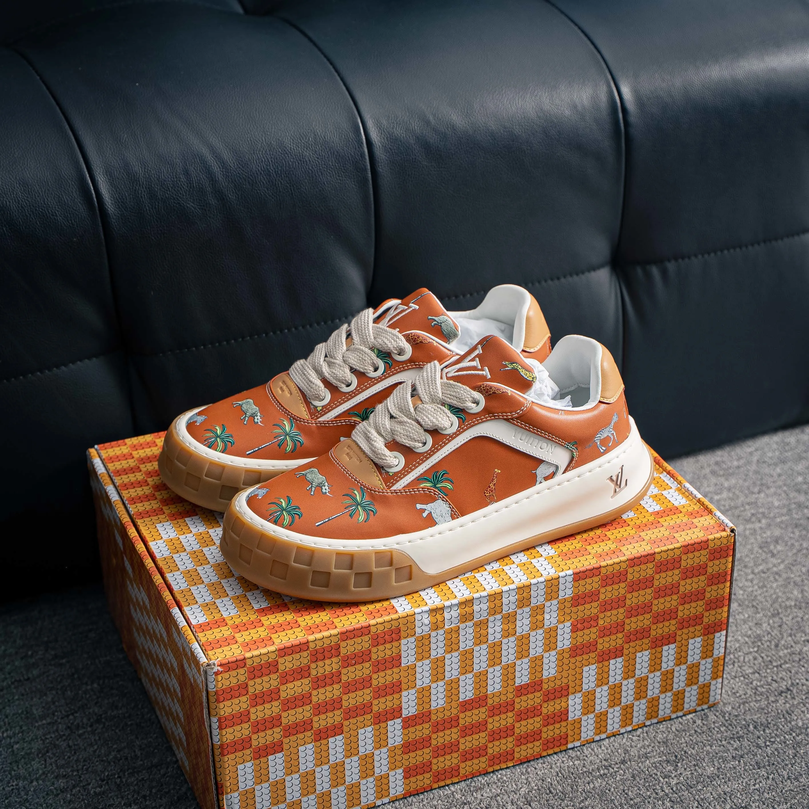 Premium -- LOUIS VUITTON Tilted Series｜2026 LV Tilted Low Sneakers Series Low-Top Retro Skate Shoes Men Shoes｜
